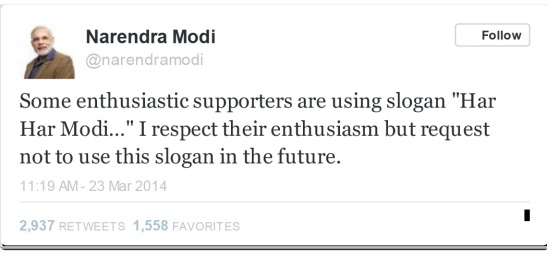 Figure 4. Modi's tweet. 